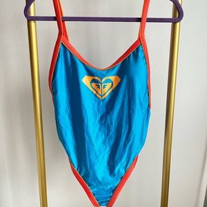 Roxy open back one piece bathing suit